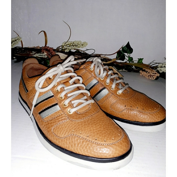 Rockport Tan Leather Lace-Up Slip-on Flat Loafer main image 4